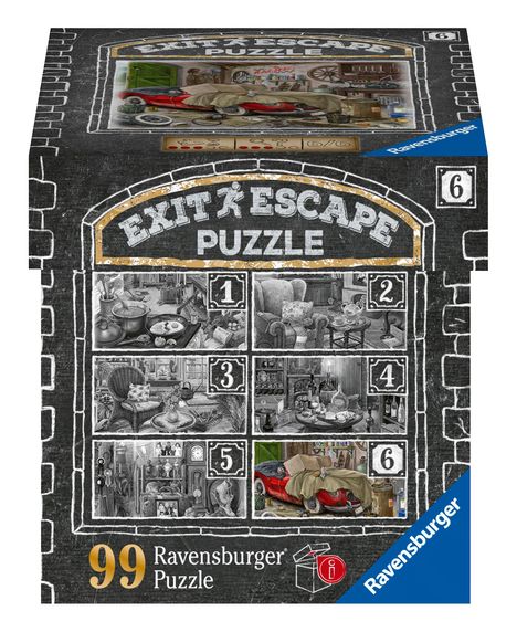 Ravensburger EXIT Puzzle 16882 - Im Gutshaus Garage - 99 Teile Puzzle für Erwachsene und Kinder ab 14 Jahren, Spiele