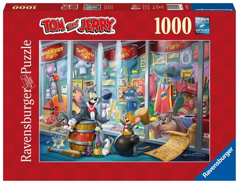 Ravensburger Puzzle 16925 - Ruhmeshalle von Tom &amp; Jerry - 1000 Teile Tom &amp; Jerry Puzzle für Erwachsene und Kinder ab 14 Jahren, Diverse
