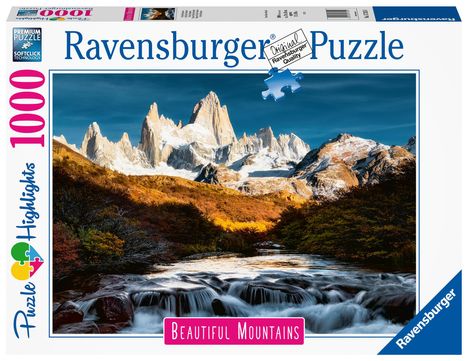 Ravensburger Puzzle - Fitz Roy, Patagonien - 1000 Teile Puzzle, Beautiful Mountains Collection, für Erwachsene und Kinder ab 14 Jahren, Diverse