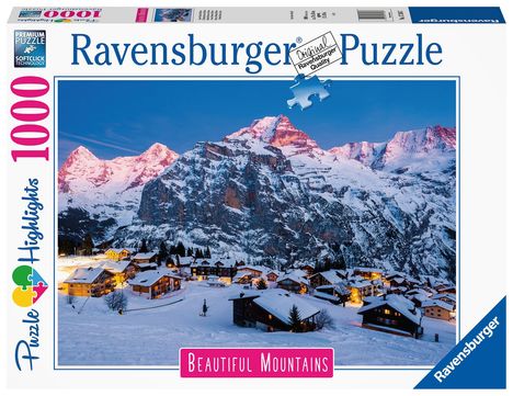 Ravensburger Puzzle - Berner Oberland, Mürren - 1000 Teile Puzzle, Beautiful Mountains Collection, für Erwachsene und Kinder ab 14 Jahren, Diverse