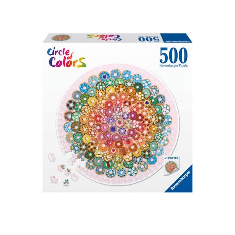 Ravensburger Puzzle 17346 - Circle of Colors Donuts - 500 Teile Rundpuzzle für Erwachsene und Kinder ab 12 Jahren, Diverse
