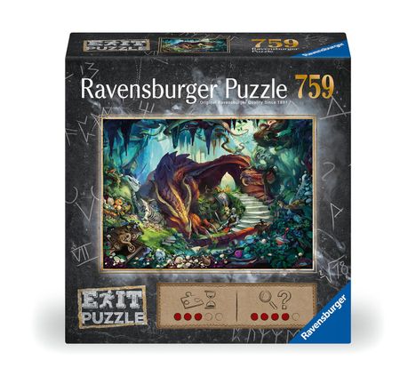 Ravensburger Exit Puzzle 17378 In der Drachenhöhle - 759 Teile Puzzle für Erwachsene und Kinder ab 12 Jahren, Diverse