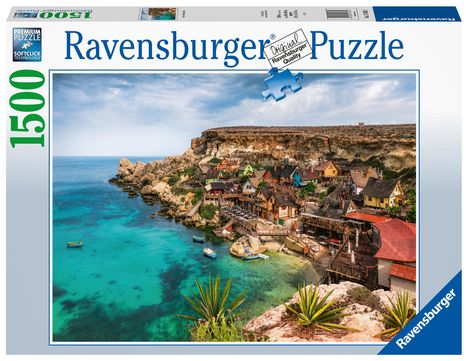 Ravensburger Puzzle 17436 Popey Village, Malta - 1500 Teile Puzzle für Erwachsene und Kinder ab 14 Jahren, Diverse