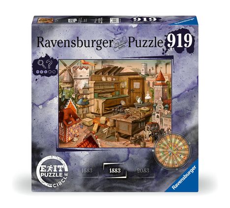 Ravensburger EXIT Puzzle 17447 - EXIT The Circle, Anno 1883 - Escape Room Puzzle mit 919 Teilen, ab 14 Jahren, Diverse