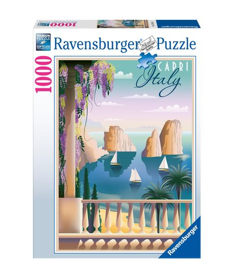 Ravensburger Puzzle 17615 - Viele Grüße aus Capri - 1000 Teile Puzzle für Erwachsene ab 14 Jahren, Diverse