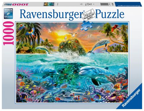 Ravensburger Puzzle 19948 - Die Unterwasserinsel - 1000 Teile Puzzle für Erwachsene ab 14 Jahren, Diverse