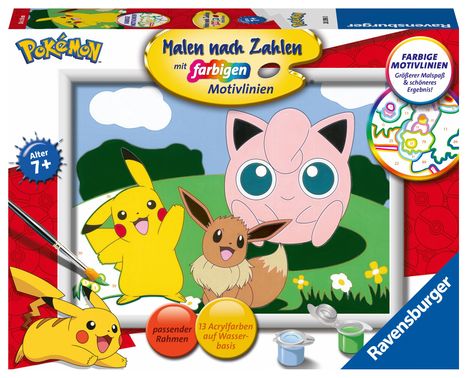 Ravensburger Malen nach Zahlen 20298 - Pokémon Abenteuer - Kinder ab 7 Jahren, Spiele