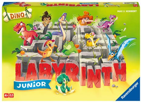 Max Kobbert: Ravensburger® 20980 - Dino Junior Labyrinth - Familienklassiker für die Kleinen, Spiel für Kinder ab 4 Jahren - Gesellschaftspiel geeignet für 2-4 Spieler, Junior-Ausgabe mit Dinosaurier-Thema, Spiele