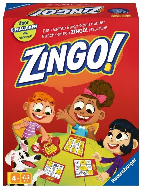 Ravensburger 22354 - Zingo!, Kinderspiel ab 4 Jahren, für 2-6 Spieler, Bingospiel, Spiele