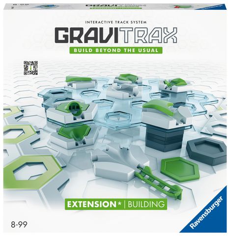 Ravensburger GraviTrax Extension Building - Zubehör für das Kugelbahnsystem. Kombinierbar mit allen GraviTrax Produktlinien, Starter-Sets, Extensions und Elements, Konstruktionsspielzeug ab 8 Jahren, Spiele