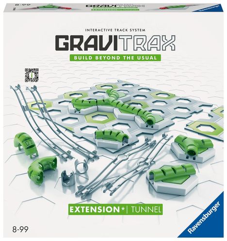 Ravensburger GraviTrax Extension Tunnel - Zubehör für das Kugelbahnsystem. Kombinierbar mit allen GraviTrax Produktlinien, Starter-Sets, Extensions und Elements, Konstruktionsspielzeug ab 8 Jahren, Spiele