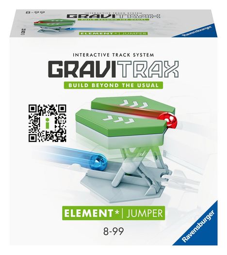 Ravensburger GraviTrax Element Jumper - Zubehör für das Kugelbahnsystem. Kombinierbar mit allen GraviTrax Produktlinien, Starter-Sets, Extensions und Elements, Konstruktionsspielzeug ab 8 Jahren, Spiele