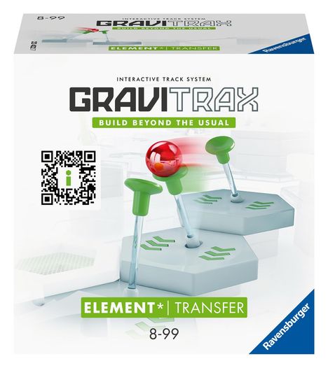 Ravensburger GraviTrax Element Transfer - Zubehör für das Kugelbahnsystem. Kombinierbar mit allen GraviTrax Produktlinien, Starter-Sets, Extensions und Elements, Konstruktionsspielzeug ab 8 Jahren, Spiele