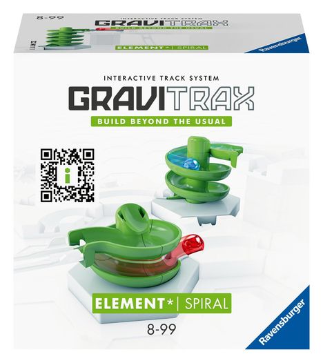 Ravensburger GraviTrax Element Spirale - Zubehör für das Kugelbahnsystem. Kombinierbar mit allen GraviTrax Produktlinien, Starter-Sets, Extensions und Elements, Konstruktionsspielzeug ab 8 Jahren, Spiele