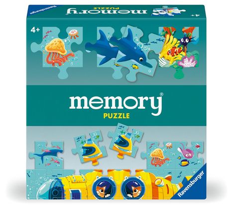 Ravensburger 22461 - memory® Puzzle Unterwasserwelt - Für 2-4 memory® Fans ab 4 Jahren, der weltbekannte Merkspiel-Klassiker als Puzzlespiel, Spiele