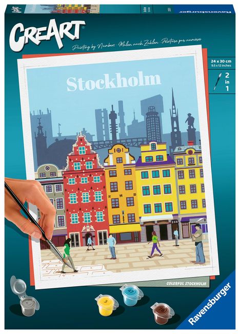 Ravensburger CreArt - Malen nach Zahlen 23520 - Colorful Stockholm - ab 12 Jahren, Spiele