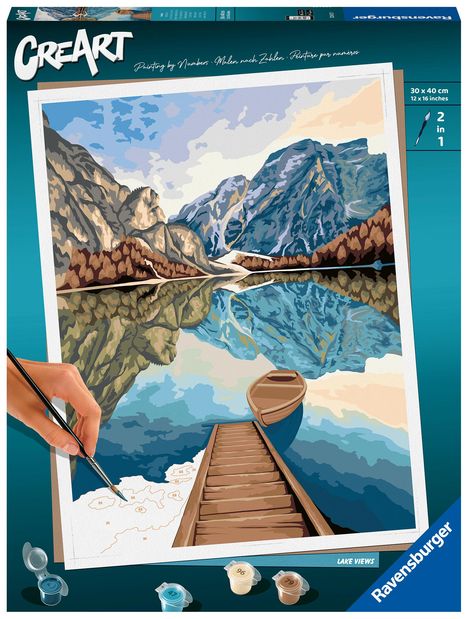 Ravensburger CreArt - Malen nach Zahlen 23612 - Lake Views - ab 12 Jahren, Spiele