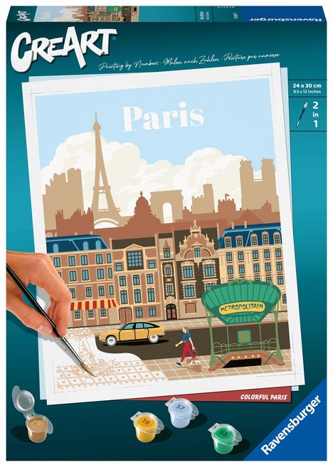 Ravensburger CreArt - Malen nach Zahlen 23687 - Farbenfrohes Paris - ab 12 Jahren, Spiele