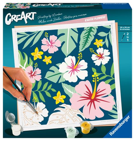 Ravensburger CreArt - Malen nach Zahlen 23729 - Exotische Blumen - ab 12 Jahren, Spiele