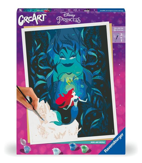 Ravensburger CreArt - Malen nach Zahlen 23732 - Ariel and Ursula - ab 14 Jahren, Spiele