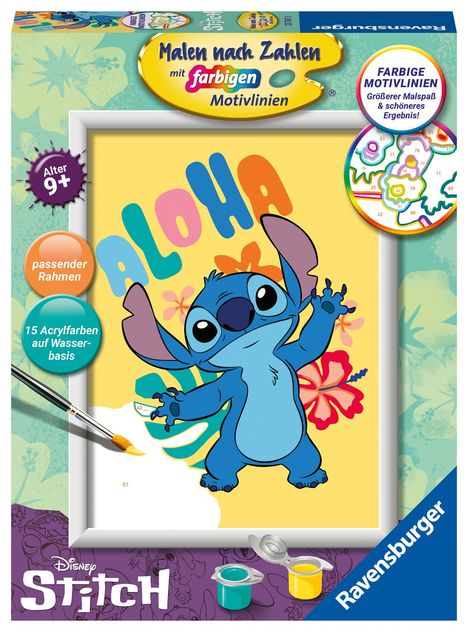 Ravensburger - Malen nach Zahlen 23767 - Disney Stitch - Kinder ab 9 Jahren, Spiele