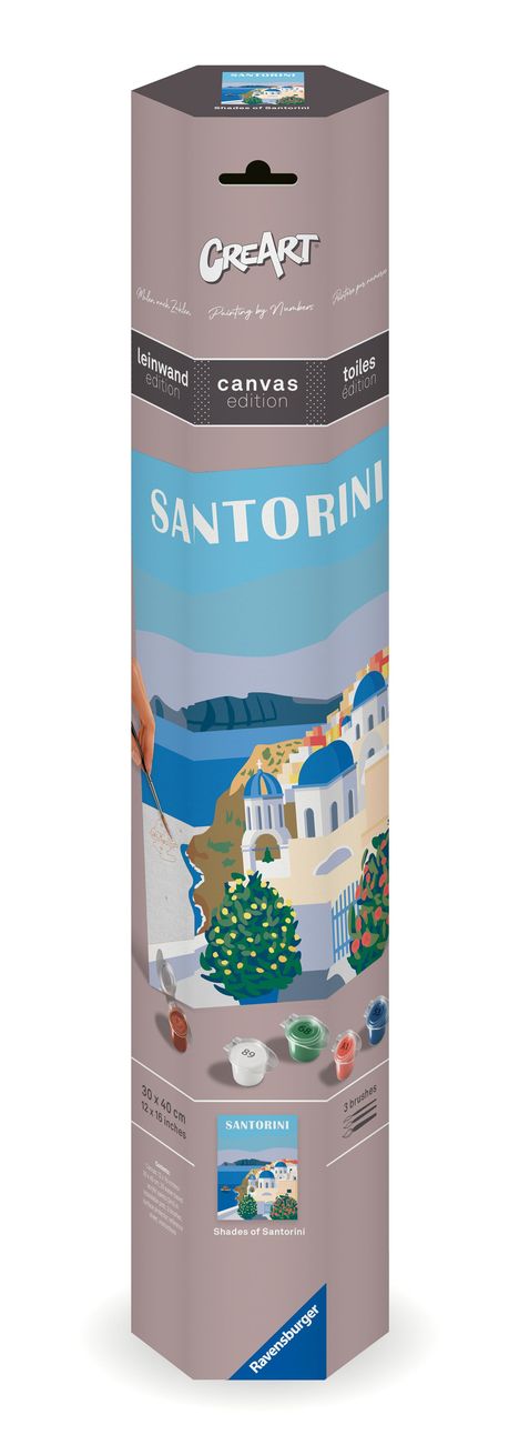 Ravensburger CreArt - Malen nach Zahlen 23906 - Farbenfrohes Santorini - ab 12 Jahren - Malen auf Leinwand, Spiele