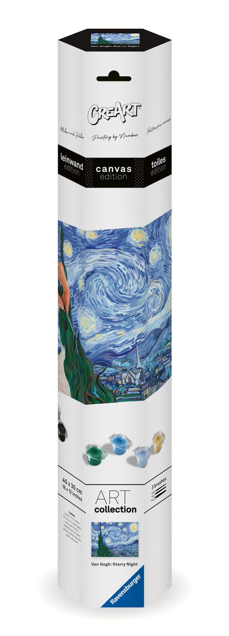 Ravensburger CreArt - Malen nach Zahlen 23915 - ART Collection: Sternennacht (Van Gogh) - ab 14 Jahren - Malen auf Leinwand, Spiele