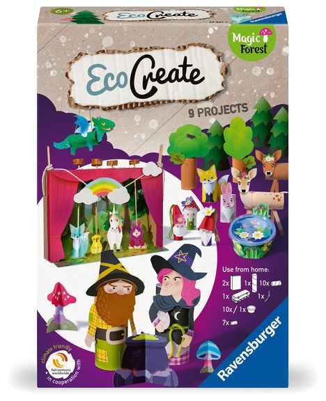 Ravensburger EcoCreate 23921 - Theater im Wald - DIY Bastelset für Kinder ab 6 Jahren, Spiele