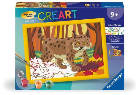 Ravensburger CreArt - Malen nach Zahlen 23958 - Luchs im Herbstwald - Kinder ab 9 Jahren, Spiele