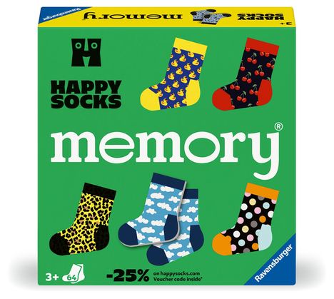 William H. Hurter: Ravensburger 24702 memory® Happy Socks. Der Ravensburger Spieleklassiker in Kooperation mit Happy Socks. Gesucht werden 32 fröhlich bunte Sockenpaare, Spiele