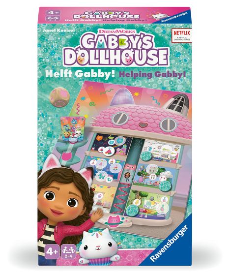 Janet Kneisel: Ravensburger 24724 - Gabby´´´ s Dollhouse - Helft Gabby! - Mitbringspiel für 2-4 Spieler ab 4 Jahren mit Gabby und ihren geliebten Kätzchen aus der Kinderserie Gabby's Dollhouse, Spiele