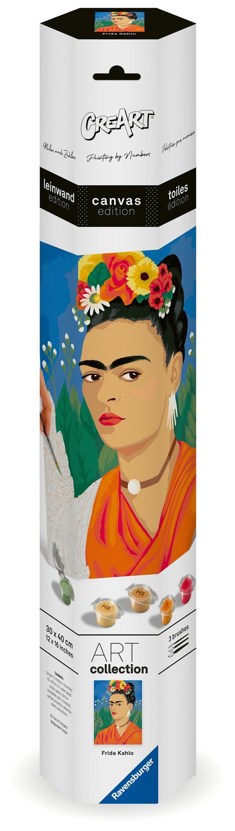 Ravensburger CreArt - Malen nach Zahlen 25525 - Frida Kahlo - ab 14 Jahren - Malen auf Leinwand, Spiele