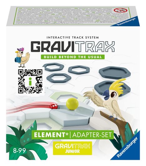 Ravensburger GraviTrax Element Adapter-Set - Erweiterbare Kugelbahn für Kinder, Interaktive Murmelbahn, Lernspielzeug und Konstruktionsspielzeug ab 8 Jahren, Spiele