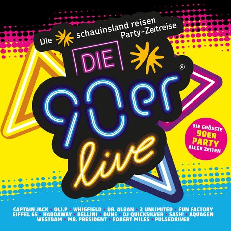 Die 90er Live: Die größte 90er Party Aller Zeiten, 2 CDs