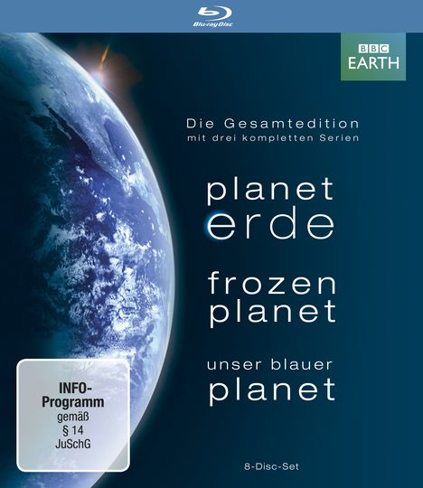 Planet Erde / Frozen Planet / Unser blauer Planet (Komplette Serien) (Blu-ray), 8 Blu-ray Discs