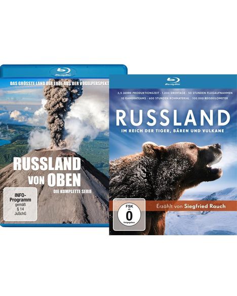 Russland von oben (Komplette Serie) / Russland - Im Reich der Tiger, Bären und Vulkane (Blu-ray), 2 Blu-ray Discs