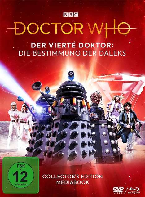 Doctor Who - Vierter Doktor: Die Bestimmung der Daleks (Blu-ray &amp; DVD im Mediabook), 1 Blu-ray Disc und 2 DVDs