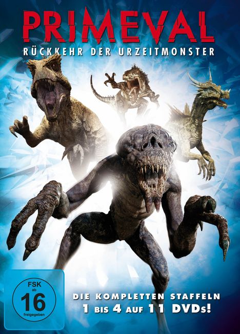 Primeval - Rückkehr der Urzeitmonster Staffel 1-4, 11 DVDs