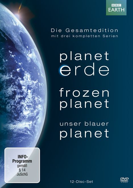 Planet Erde / Frozen Planet / Unser blauer Planet (Komplette Serien), 12 DVDs