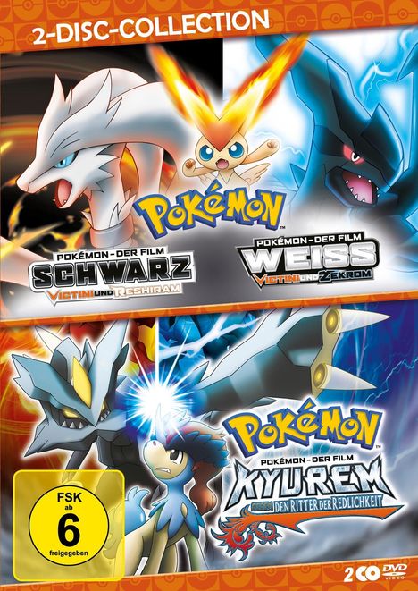 Pokémon - Schwarz Weiß / Pokémon - Kyurem gegen den Ritter der Redlichkeit, 2 DVDs