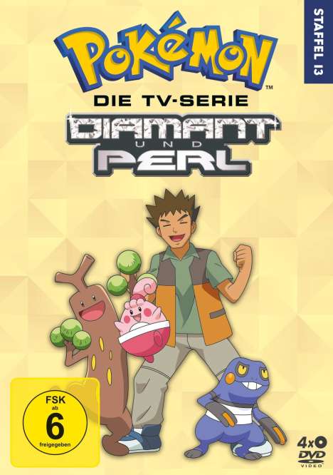 Pokémon Staffel 13: Diamant und Perl - Sieger der Sinnoh-Liga, 4 DVDs