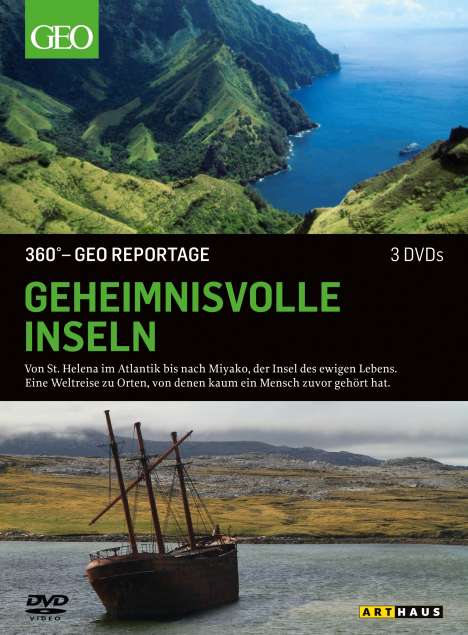 360° Geo-Reportage: Geheimnisvolle Inseln, 3 DVDs