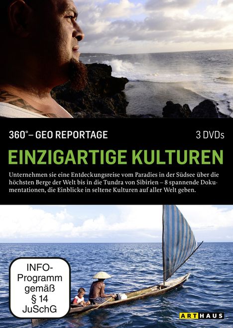 360° Geo-Reportage: Einzigartige Kulturen, 3 DVDs