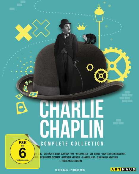 Charlie Chaplin (Complete Collection) (Blu-ray), 10 Blu-ray Discs und 2 DVDs