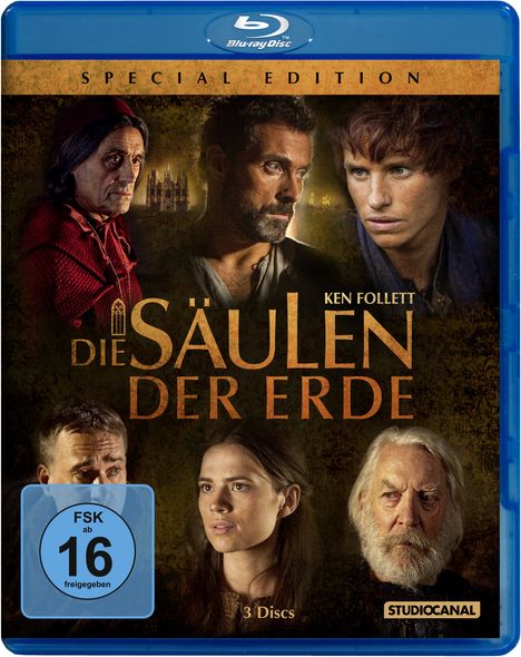 Die Säulen der Erde (Special Edition) (Blu-ray), 2 Blu-ray Discs und 1 DVD