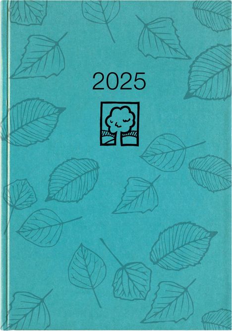 Taschenkalender türkis 2025 - Bürokalender 10,2x14,2 - 1 Tag auf 1 Seite - robuster Kartoneinband - Stundeneinteilung 7-19 Uhr - Blauer Engel - 610-0721, Buch