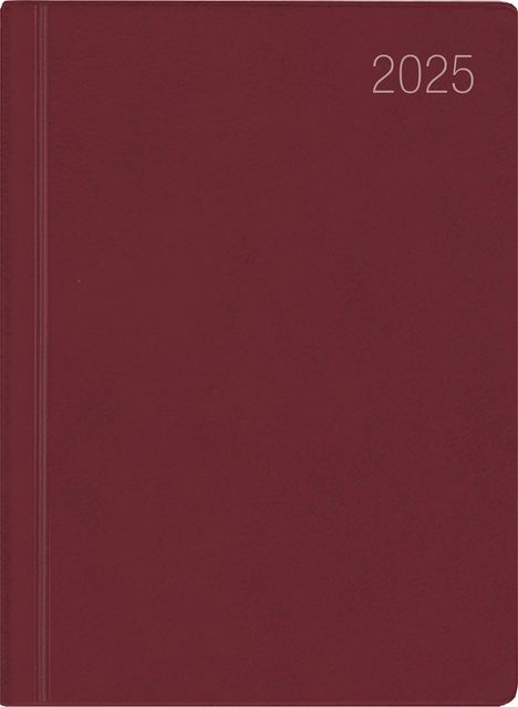 Taschenkalender bordeaux 2025 - Bürokalender 10,2x14,2 - 1 Tag auf 1 Seite - flexibler Kunstoffeinband - Stundeneinteilung 7 - 19 Uhr - 610-1011, Buch