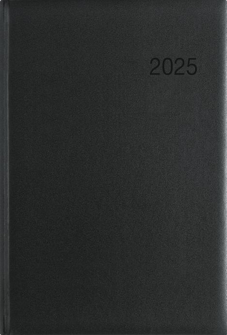 Wochenbuch schwarz 2025 - Bürokalender 14,6x21 cm - 1 Woche auf 2 Seiten - mit Eckperforation - Notizbuch - Wochenkalender - 766-0020, Kalender