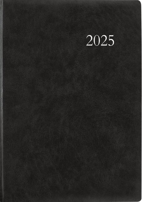 Terminbuch anthrazit 2025 - Bürokalender A4 (21x29,7 cm) - 1 Tag 1 Seite - Einband wattiert - Viertelstundeneinteilung 7:30 - 20 Uhr - 886-0021, Kalender