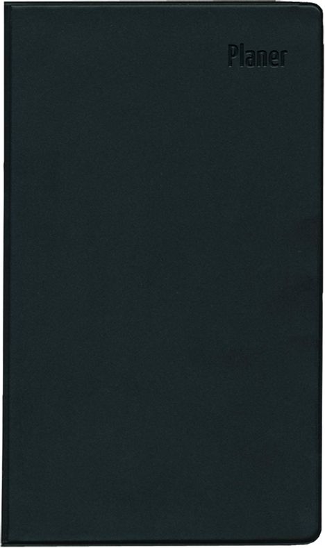 Taschenplaner Leporello PVC schwarz 2025 - Bürokalender 9,5x16 cm - 1 Monat auf 2 Seite - separates Adressheft - faltbar - Notizheft - 501-1020, Buch